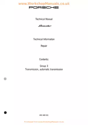 1999-2000 Porsche 911 Carrera 996 technical manual Preview image 1