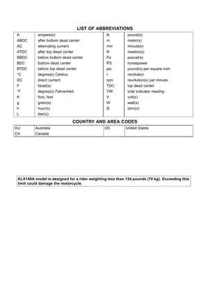 Kawasaki KLX140L Motorcycle Service Manual | Comprehensive Guide for Maintenance & Repair Preview image 4