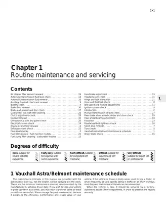 Comprehensive Vauxhall Astra/Belmont Maintenance Manual