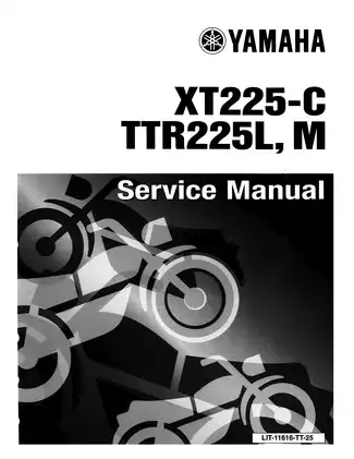 2000 Yamaha TTR225L M, XT225-C  entry-level trail bike service manual Preview image 1