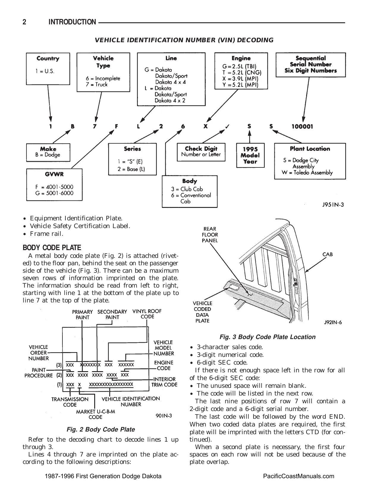 1987-1996 Dodge Dakota 4x2 & 4x4 Truck factory service manual Preview image 4