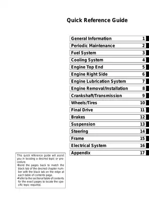 Kawasaki KX250F Motorcycle Service Manual and Maintenance Guide Preview image 2