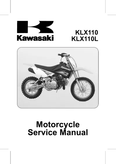 Preview: 2002–2014 Kawasaki KLX110 / KLX110L Factory Service Manual (P/N 99969-1078–01)