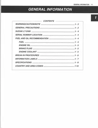 2003-2008 Suzuki Z 400, LT-Z400 ATV service manual Preview image 5