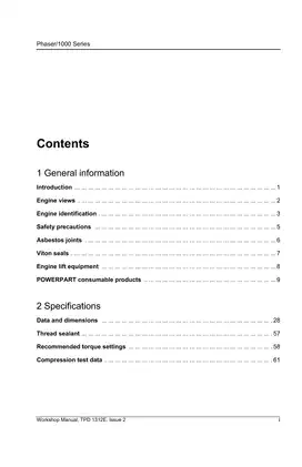 JCB Perkins Phaser 1000 series engine workshop manual Preview image 3