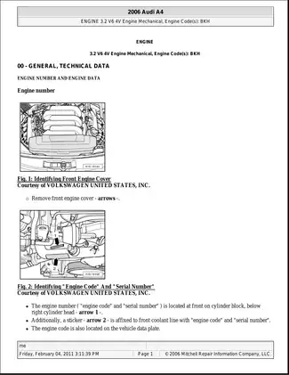 2008-2009 Audi A4 repair manual Preview image 1