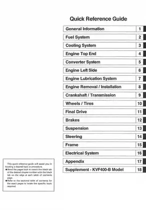Kawasaki Prairie 400 4x4 ATV Service Manual Preview image 2