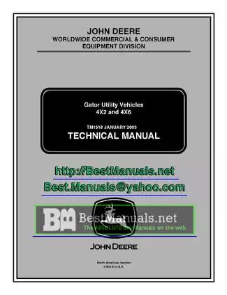 John Deere Gator 4X2/4X6 Technical Manual (TM1518, January 2003)