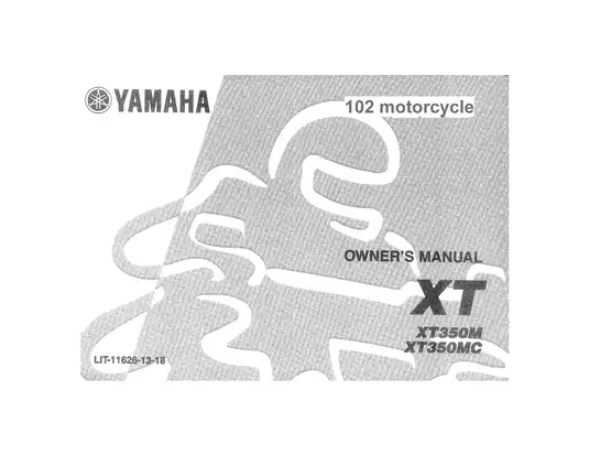 Yamaha XT350, XT350M, XT350MC owner´s manual