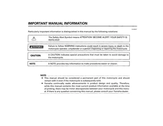 Yamaha XT350, XT350M, XT350MC owner´s manual Preview image 5