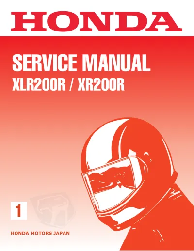 Preview: Honda XLR200R XR200R Service Manual 1986–2002 (P/N KCN-MD29E)