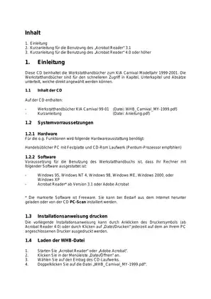 KIA Carnival 1999-2001 Workshop Manual – Comprehensive Repair Guide