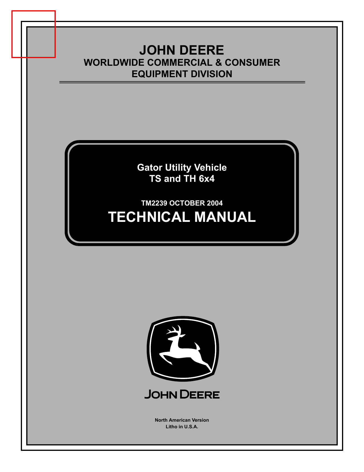 John Deere Gator TS and TH 6x4 technical manual -  Preview image 1