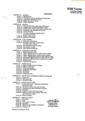 John Deere 2130 Tractor Technical Manual (TM-4272) - Precision Service & Guide Preview image 3