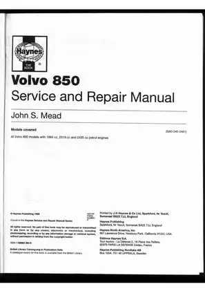 1992-1996 Volvo 850 manual Preview image 2