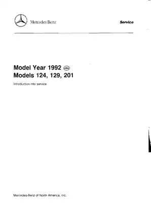 Mercedes Benz W124 Model Maintenance Manual (1992) Preview image 3