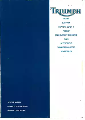 Comprehensive Triumph Motorcycle Service Manual for Trophy, Daytona, Trident, and More