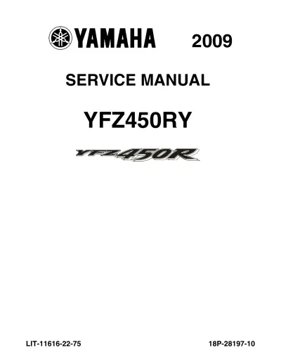 Preview: 2009 Yamaha YFZ450RY Service Manual OEM  (P/N LIT-11616-22-75)