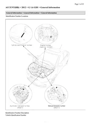 2012 Hyundai Accent 1.6L GDI repair manual Preview image 1