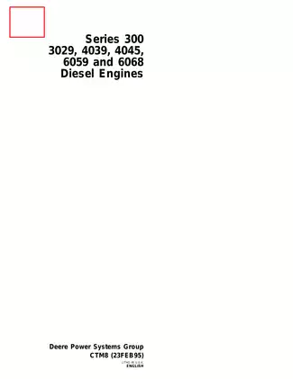 John Deere series 3000, 3029, 4039, 4045, 6059, 6068 diesel engine technical manual