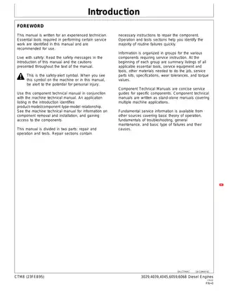 John Deere series 3000, 3029, 4039, 4045, 6059, 6068 diesel engine technical manual Preview image 3