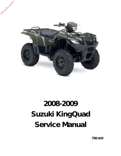 Preview: Suzuki KingQuad 750 AX ATV 2008–2009 Service Manual (P/N B831G21104001)