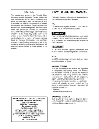 Yamaha FX Nytro Series 2010 Service Manual - Maintenance and Repair Guide Preview image 4