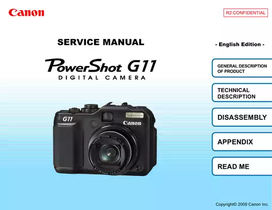 Canon Powershot G11 digital camera manual