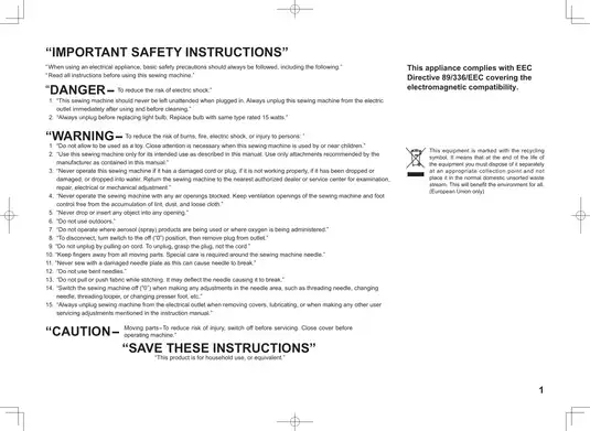 Jaguar EPOCHLOCK 055, 056 Serger sewing machine instruction manual Preview image 1