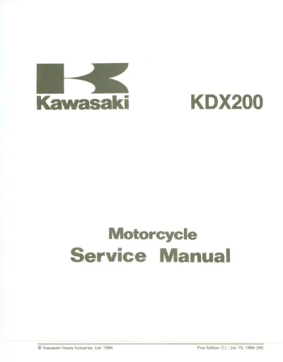 Preview: 1995–2006 Kawasaki KDX200 Service Manual (P/N 98051-1447C)