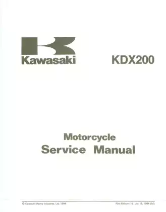 1995-2006 Kawasaki KDX200 motorcycle service manual