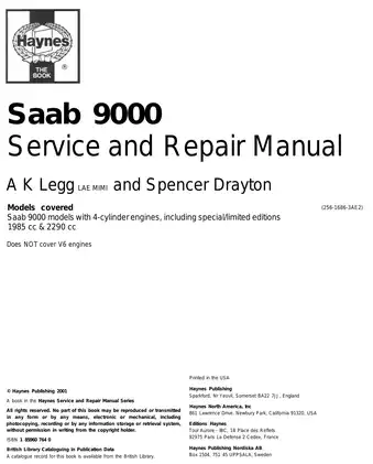 Comprehensive Service and Repair Manual for Saab 9000 (1985 - 1998) Preview image 2