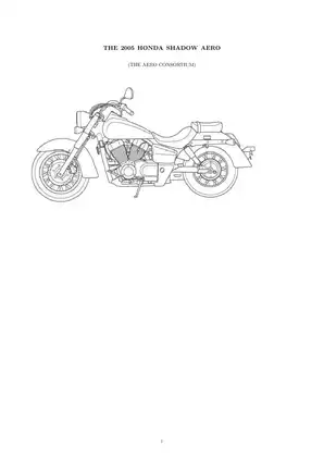 2005 Honda VT750C, VT750CA Shadow Aero manual Preview image 1