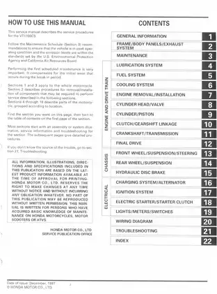 1998-2002 Honda VT1100c3 Shadow Aero service manual