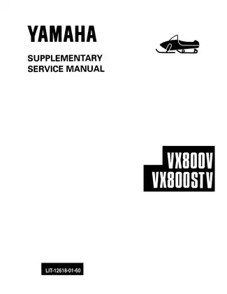 Yamaha VX800/VX800ST Supplementary Service Manual (1994 Edition) Preview image 2