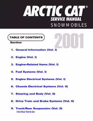 2021 Arctic Cat Snowmobile Service Manual