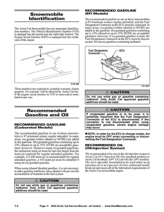 2002 Arctic Cat snowmobile (all models) service manual Preview image 4