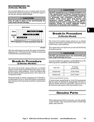 2002 Arctic Cat Snowmobile Service Manual for All Models Preview image 5