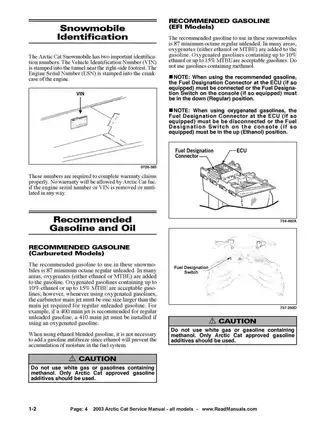 2003 Arctic Cat Snowmobile Service Manual - Volume 1 Preview image 4