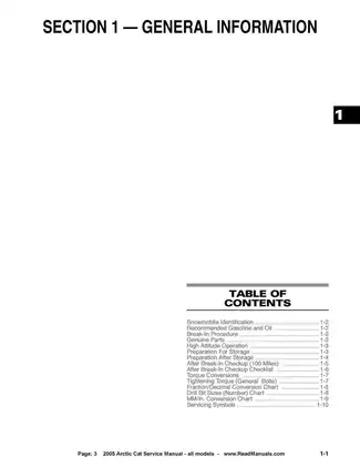 2005 Arctic Cat Snowmobile Service Manual - Complete Guide Preview image 3