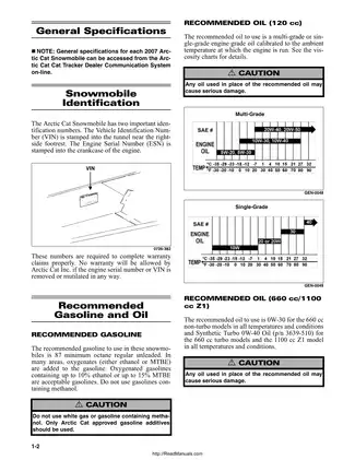 2007 Arctic Cat AC120, Bearcat W/T Turbo, Bearcat W/T Non-Turbo, Panther 660 Touring, Panther 660 Trail, T660 Touring,T660 Turbo Touring, T660 Turbo Trail,Jaguar Z1 snowmobile repair manual Preview image 2