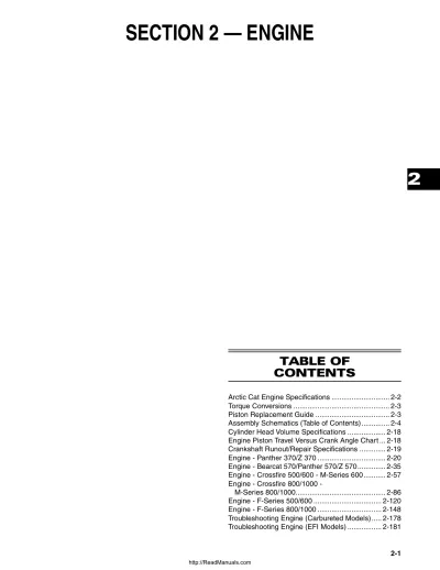 2007 Arctic Cat 370, 570, 600, 800, 1000cc, Crossfire, F-Series, M-Series 2-Stroke Snowmobiles Service Manual (P/N 0638-313)