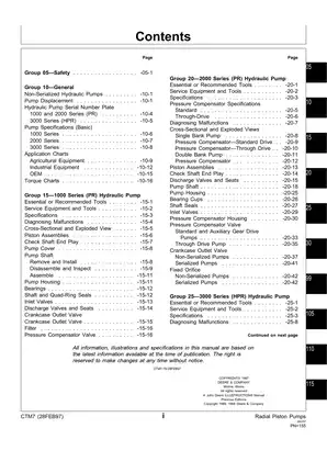 John Deere CTM7 Component Technical Manual for Piston Pumps Preview image 3