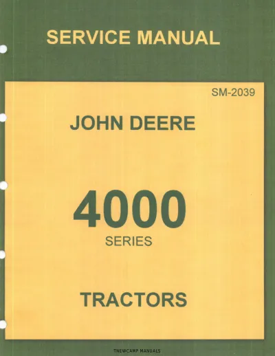 John Deere 4010 and 4020 models Tractors Service Manual (P/N SM-2039)