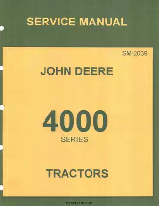John Deere 4000 Series Tractors Service Manual SM-2039