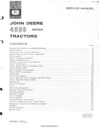 John Deere 4000 Series Tractors Service Manual SM-2039 Preview image 4