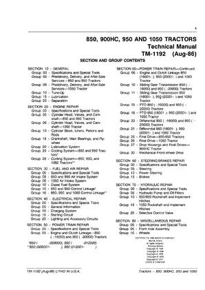 John Deere 850, 900HC, 950, 1050 compact utility tractor technical manual Preview image 3