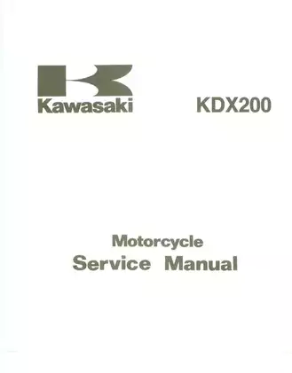 1995-2006 Kawasaki KDX200, KDX220 motorcycle service manual Preview image 1