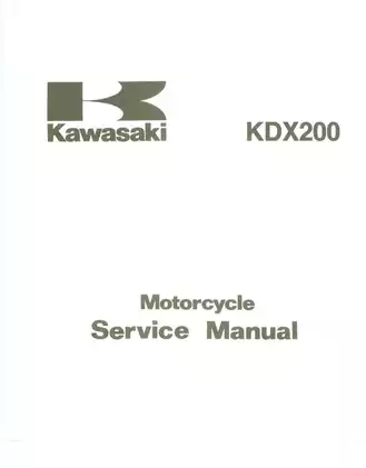 Kawasaki KDX200 Motorcycle Service Manual - Comprehensive Repair Guide