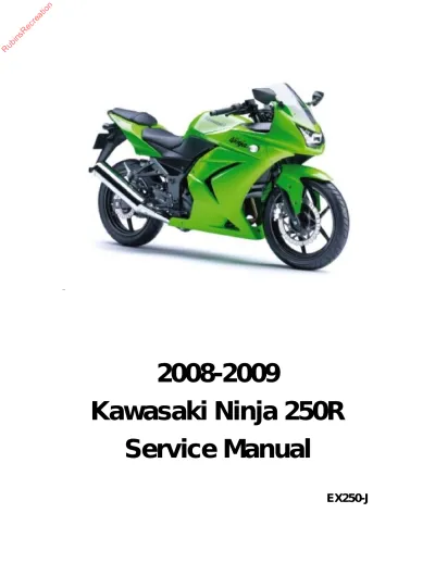 Preview: 2008–2009 Kawasaki Ninja 250R (EX250-J) Service Manual (P/N 99969-0070)